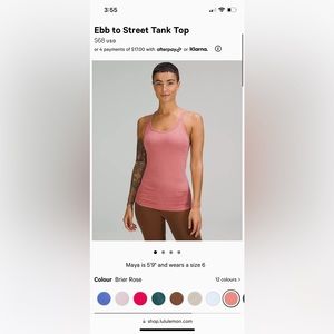 Lululemon Women’s Ebb to Street Tank Top